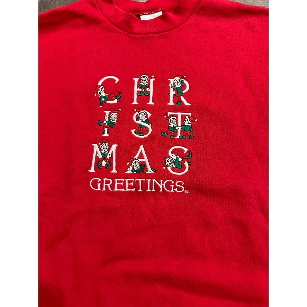 ugly christmas sweater‎ sweatshirt large 90s - Picture 2 of 5